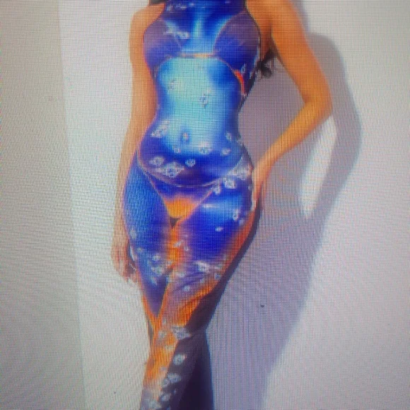 Dresses | Copy Sexy Body Heat Map Rhinestones Print Cut Out Back Bodycon  Dress | Poshmark